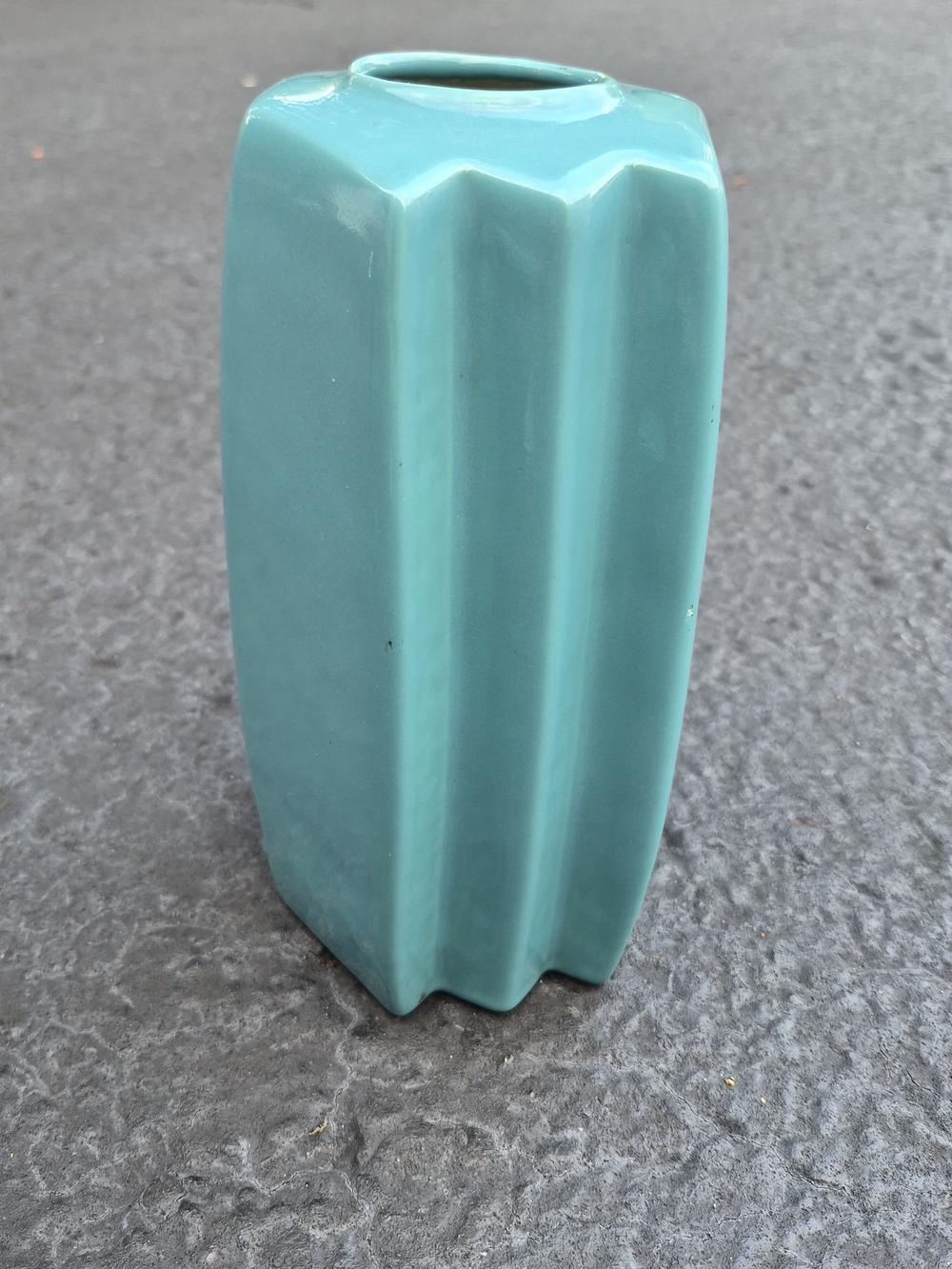 Vintage Mid-Century Modern Turquoise Ceramic Vase
